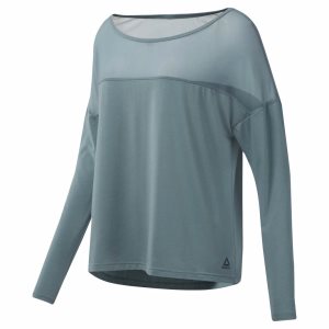 Bluza Damskie Reebok Dance Mesh Top Turkusowe PL 20YKTZF